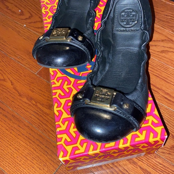 Black Tory Burch Ambrose Ballet Mestico/Finni Veg Leather - Picture 4 of 10